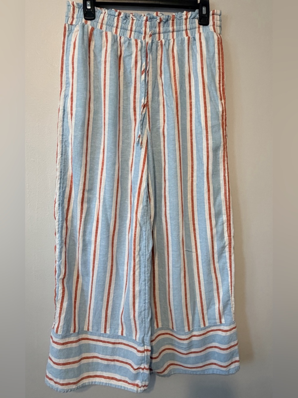 LC Lauren Conrad Women's Striped Wide Leg Pants in Blue & Red